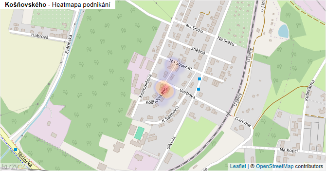Košňovského - mapa podnikání