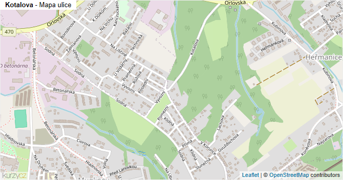 Kotalova - mapa ulice