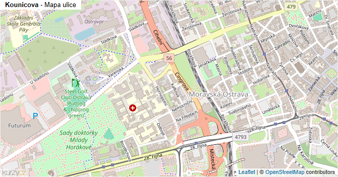 Kounicova - mapa ulice