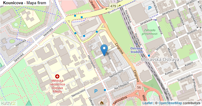 Kounicova - mapa firem