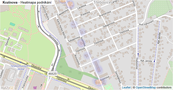 Kozinova - mapa podnikání