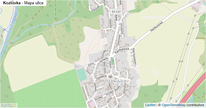 Kozlůvka - mapa ulice