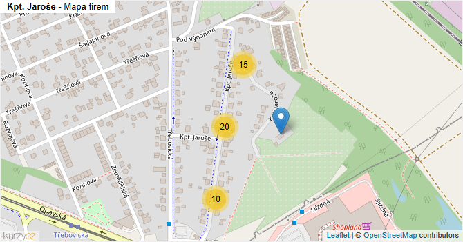 Kpt. Jaroše - mapa firem