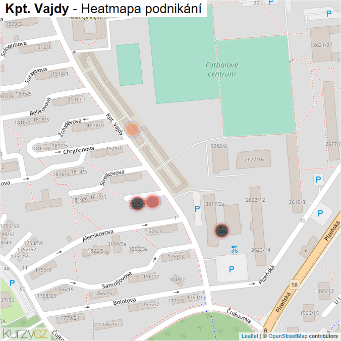 Mapa Kpt. Vajdy - Firmy v ulici.