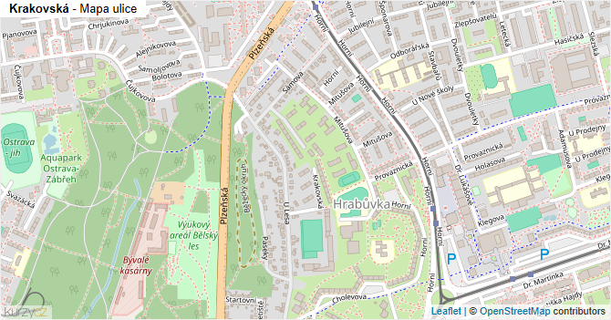 Krakovská - mapa ulice
