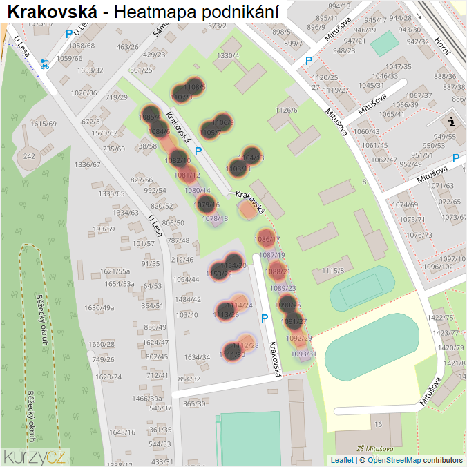 Mapa Krakovská - Firmy v ulici.