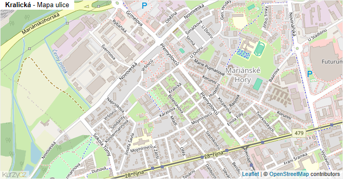 Kralická - mapa ulice