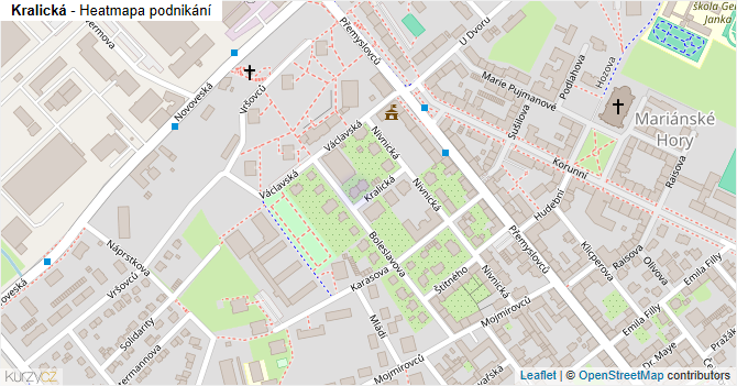 Kralická - mapa podnikání