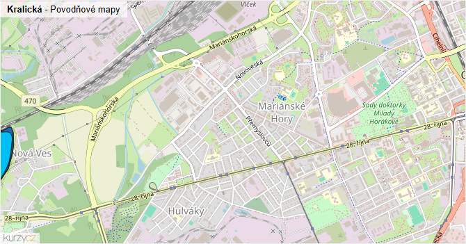 Kralická - záplavové mapy stoleté vody