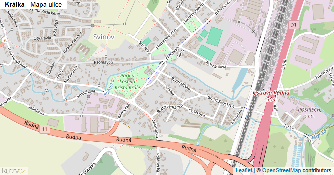 Králka - mapa ulice