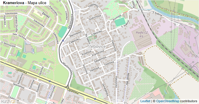 Krameriova - mapa ulice
