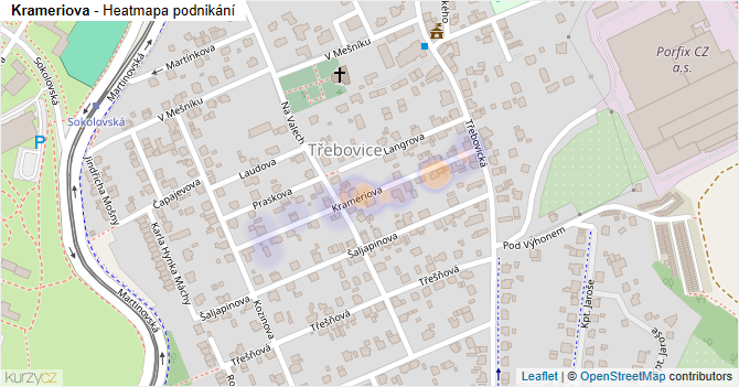 Krameriova - mapa podnikání