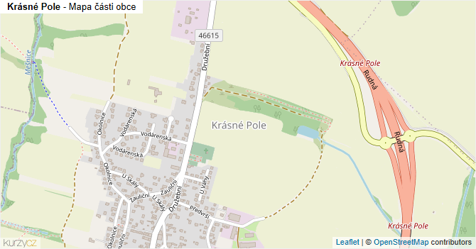 Krásné Pole - mapa části obce