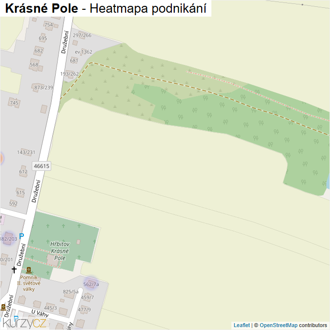 Mapa Krásné Pole - Firmy v části obce.