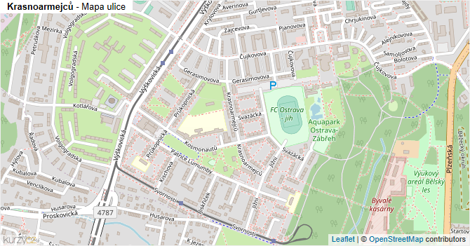 Krasnoarmejců - mapa ulice