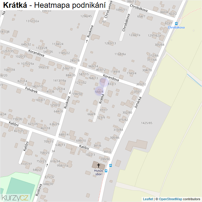 Mapa Krátká - Firmy v ulici.