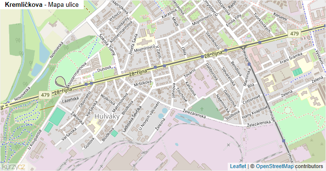 Kremličkova - mapa ulice