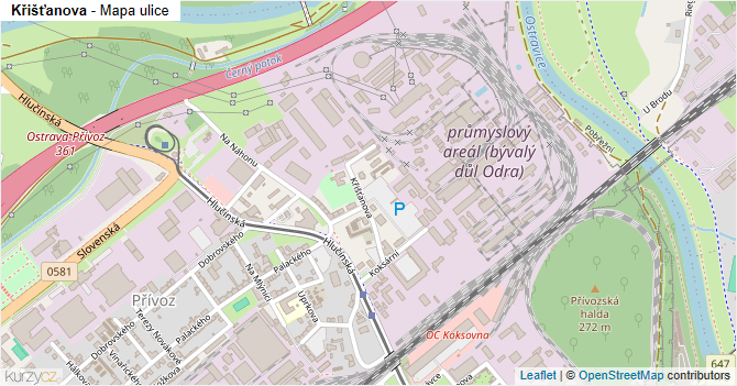 Křišťanova - mapa ulice