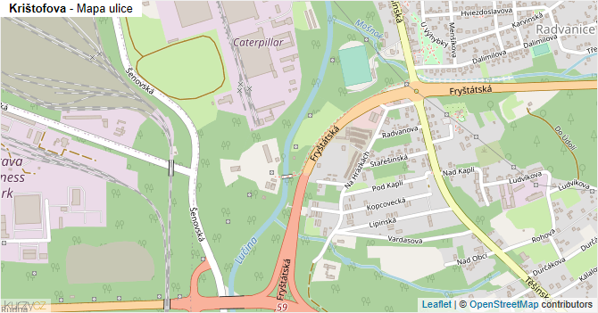 Krištofova - mapa ulice