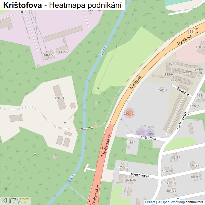 Mapa Krištofova - Firmy v ulici.