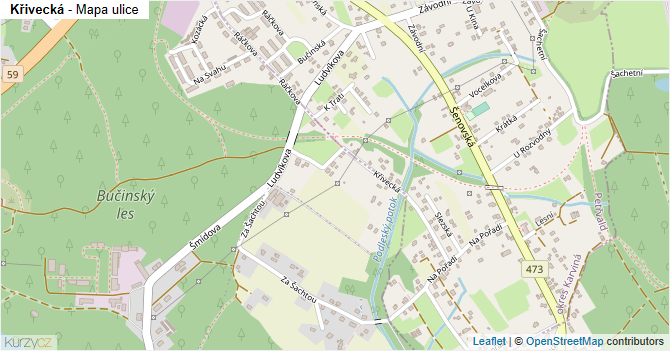 Křivecká - mapa ulice