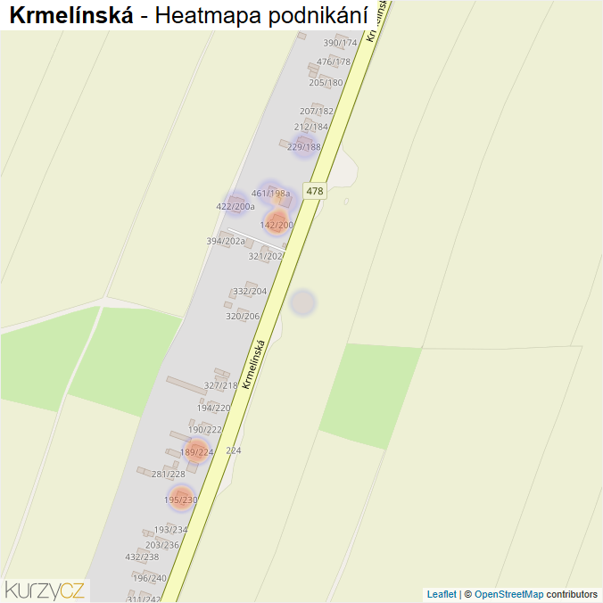Mapa Krmelínská - Firmy v ulici.