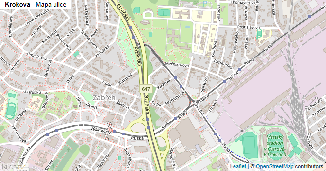 Krokova - mapa ulice
