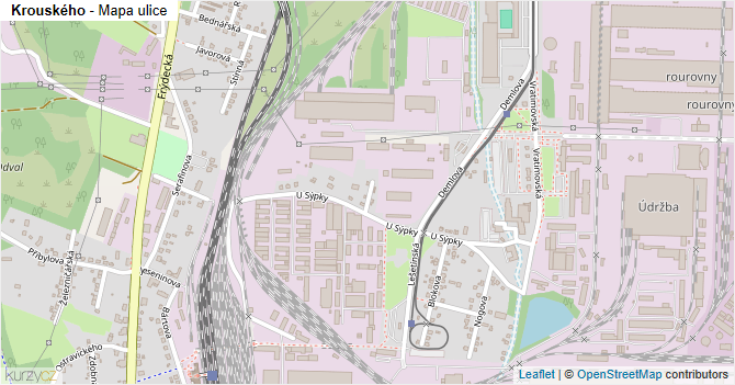 Krouského - mapa ulice