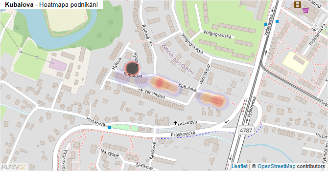 Kubalova - mapa podnikání