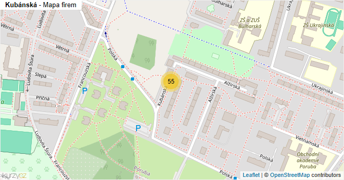 Kubánská - mapa firem