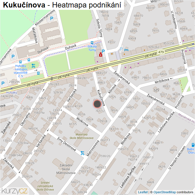 Mapa Kukučínova - Firmy v ulici.