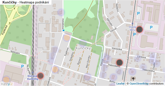 Kunčičky - mapa podnikání