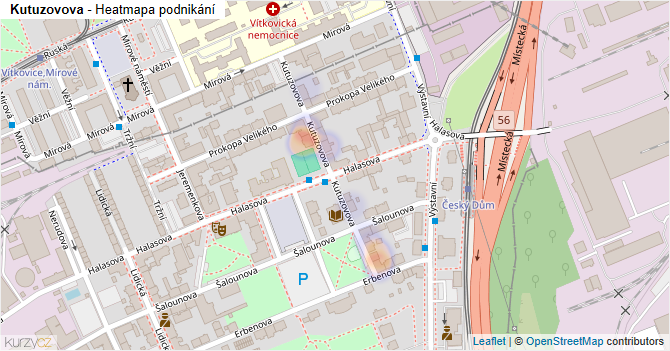 Kutuzovova - mapa podnikání