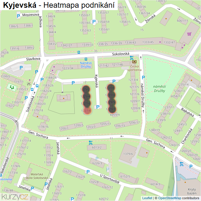 Mapa Kyjevská - Firmy v ulici.
