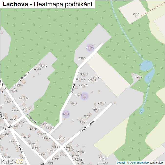 Mapa Lachova - Firmy v ulici.