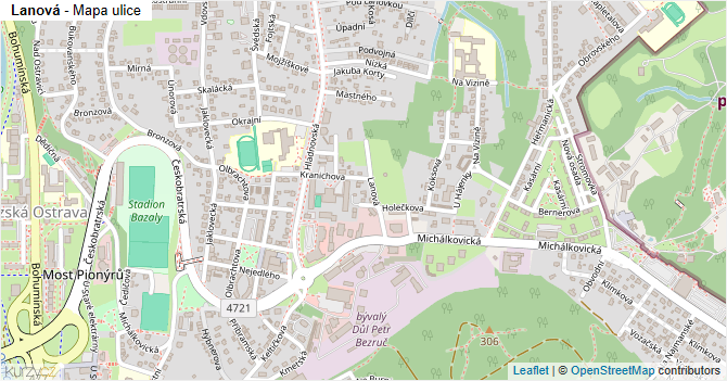 Lanová - mapa ulice