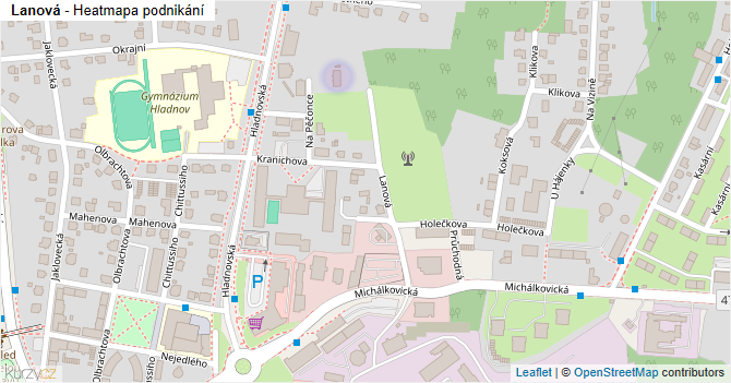 Lanová - mapa podnikání