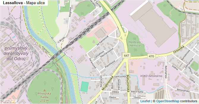 Lassallova - mapa ulice