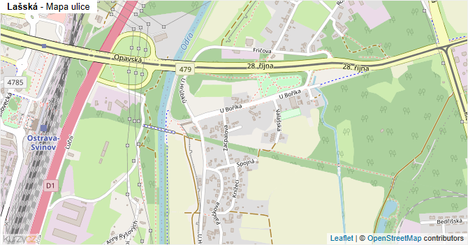 Lašská - mapa ulice
