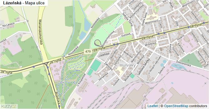 Lázeňská - mapa ulice