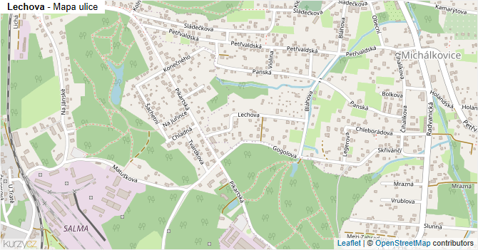 Lechova - mapa ulice