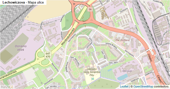 Lechowiczova - mapa ulice