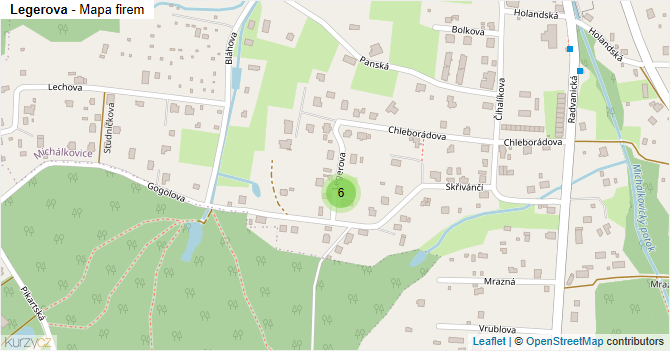 Legerova - mapa firem