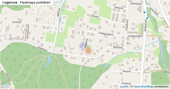 Legerova - mapa podnikání