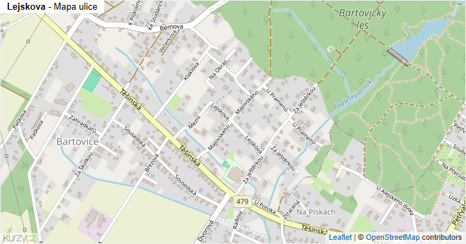 Lejskova - mapa ulice