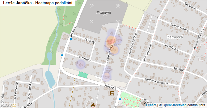 Leoše Janáčka - mapa podnikání