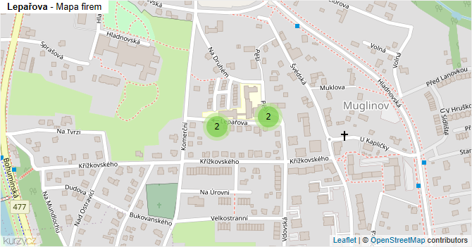 Lepařova - mapa firem
