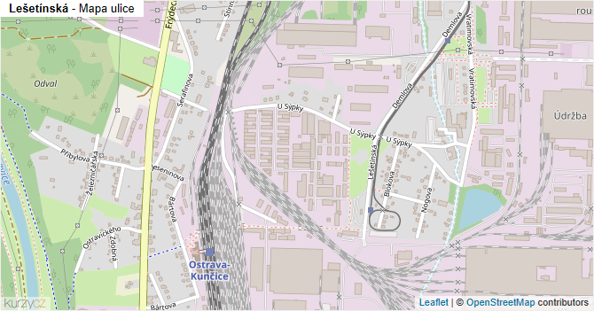 Lešetínská - mapa ulice