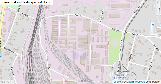 Lešetínská - mapa podnikání