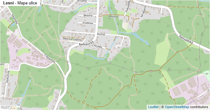 Lesní - mapa ulice